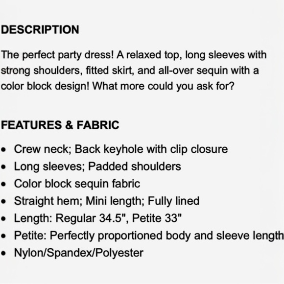 NWT EXPRESS Sequin Mini Dress Dolman Sleeves Strong Shoulder Colorblock Women’s - Picture 11 of 11